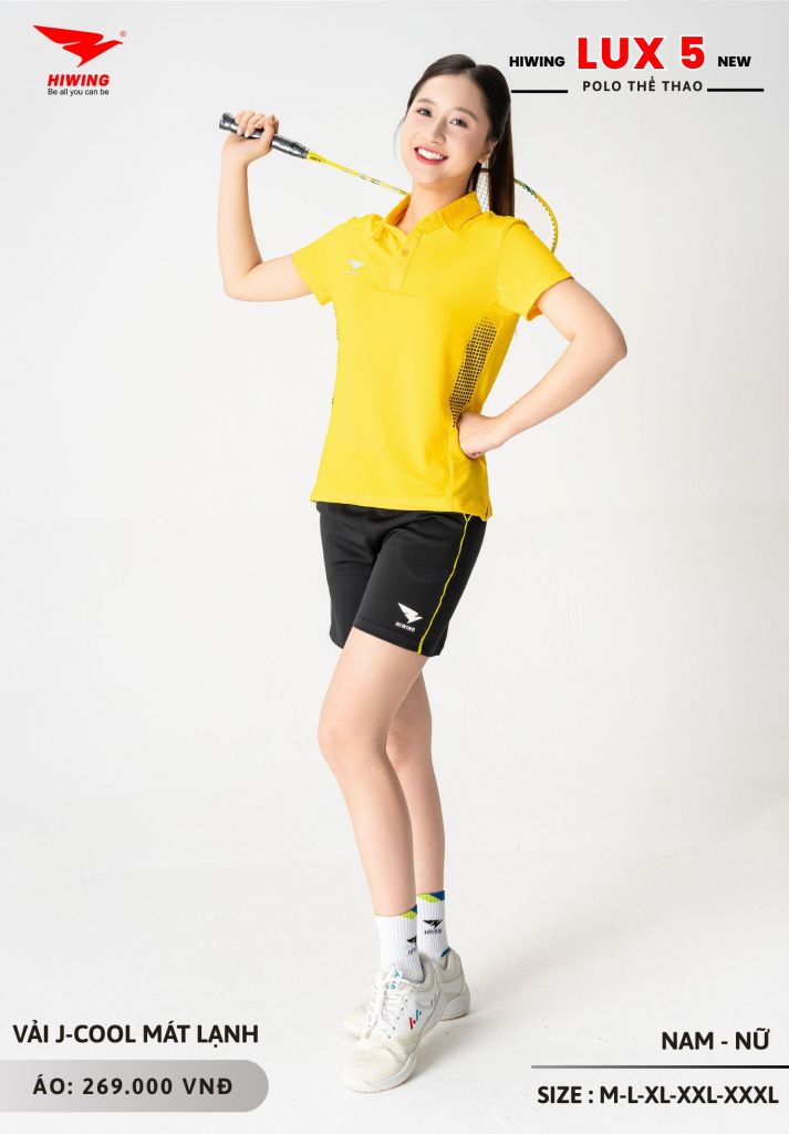 Áo Cầu Lông Pickleball Bóng Chuyền Hiwing Lux 5 Nam Nữ Màu Vàng