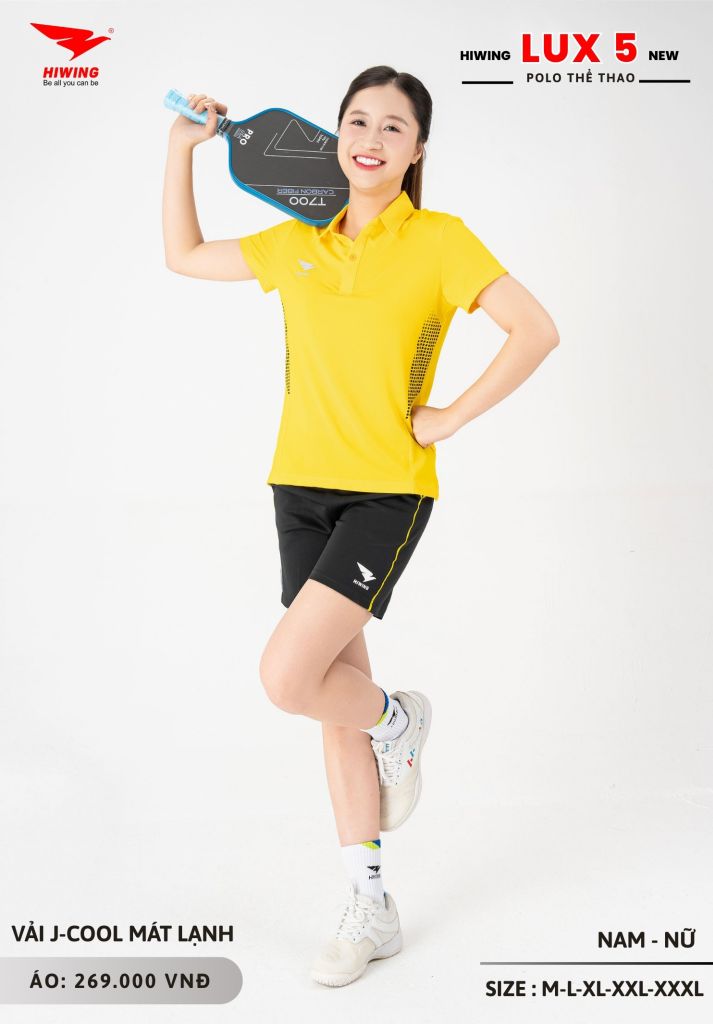 Áo Cầu Lông Pickleball Bóng Chuyền Hiwing Lux 5 Nam Nữ Màu Vàng