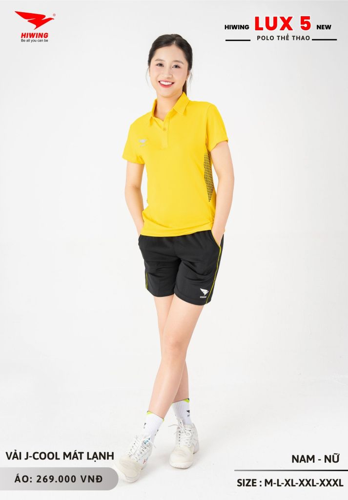 Áo Cầu Lông Pickleball Bóng Chuyền Hiwing Lux 5 Nam Nữ Màu Vàng