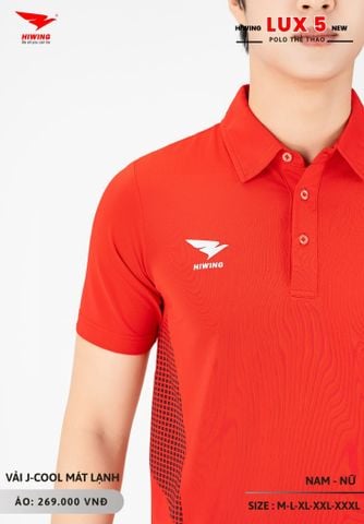 Áo Cầu Lông Pickleball Bóng Chuyền Hiwing Lux 5 Nam Nữ Màu Đỏ