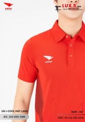 Áo Cầu Lông Pickleball Bóng Chuyền Hiwing Lux 5 Nam Nữ Màu Đỏ