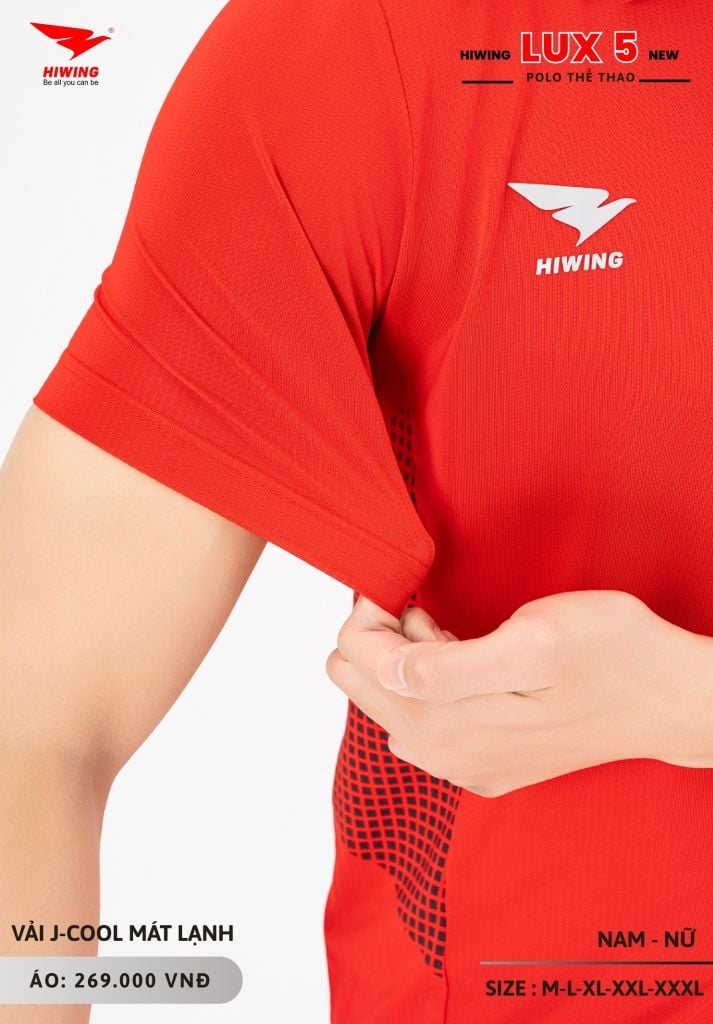 Áo Cầu Lông Pickleball Bóng Chuyền Hiwing Lux 5 Nam Nữ Màu Đỏ