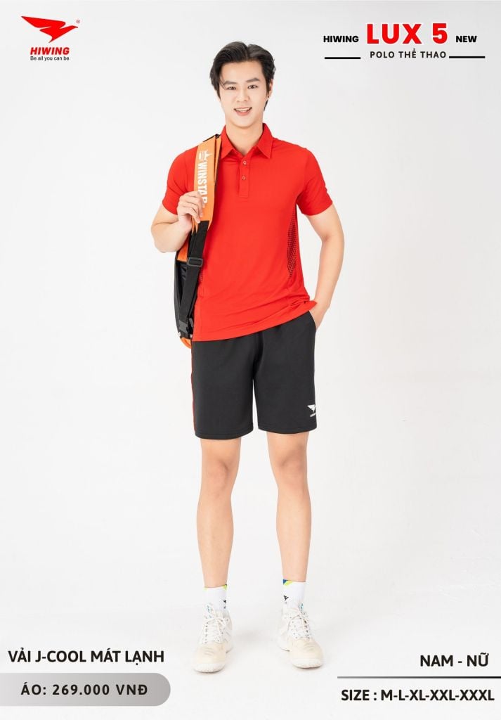 Áo Cầu Lông Pickleball Bóng Chuyền Hiwing Lux 5 Nam Nữ Màu Đỏ