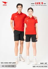 Áo Cầu Lông Pickleball Bóng Chuyền Hiwing Lux 5 Nam Nữ Màu Đỏ