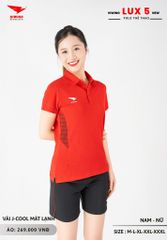 Áo Cầu Lông Pickleball Bóng Chuyền Hiwing Lux 5 Nam Nữ Màu Đỏ