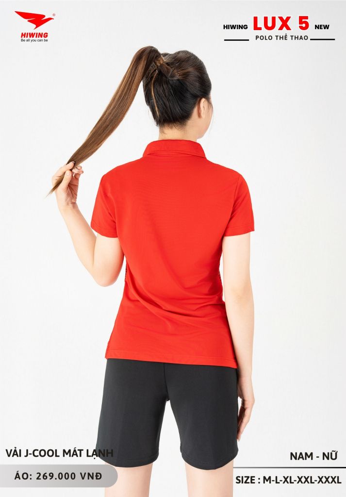 Áo Cầu Lông Pickleball Bóng Chuyền Hiwing Lux 5 Nam Nữ Màu Đỏ