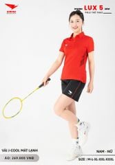Áo Cầu Lông Pickleball Bóng Chuyền Hiwing Lux 5 Nam Nữ Màu Đỏ
