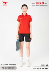 Áo Cầu Lông Pickleball Bóng Chuyền Hiwing Lux 5 Nam Nữ Màu Đỏ