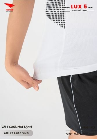 Áo Cầu Lông Pickleball Bóng Chuyền Hiwing Lux 5 Nam Nữ Màu Trắng