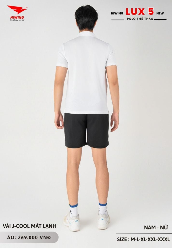 Áo Cầu Lông Pickleball Bóng Chuyền Hiwing Lux 5 Nam Nữ Màu Trắng