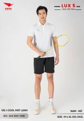 Áo Cầu Lông Pickleball Bóng Chuyền Hiwing Lux 5 Nam Nữ Màu Trắng