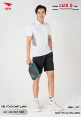 Áo Cầu Lông Pickleball Bóng Chuyền Hiwing Lux 5 Nam Nữ Màu Trắng