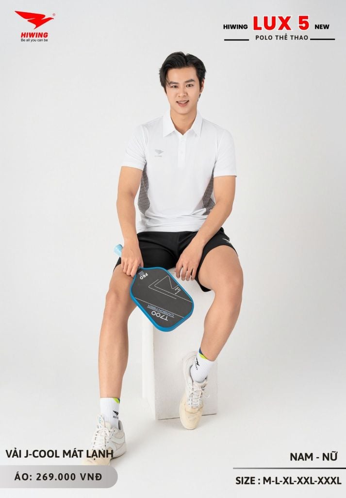 Áo Cầu Lông Pickleball Bóng Chuyền Hiwing Lux 5 Nam Nữ Màu Trắng