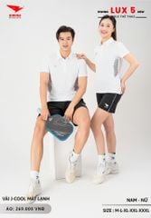 Áo Cầu Lông Pickleball Bóng Chuyền Hiwing Lux 5 Nam Nữ Màu Trắng