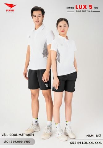 Áo Cầu Lông Pickleball Bóng Chuyền Hiwing Lux 5 Nam Nữ Màu Trắng