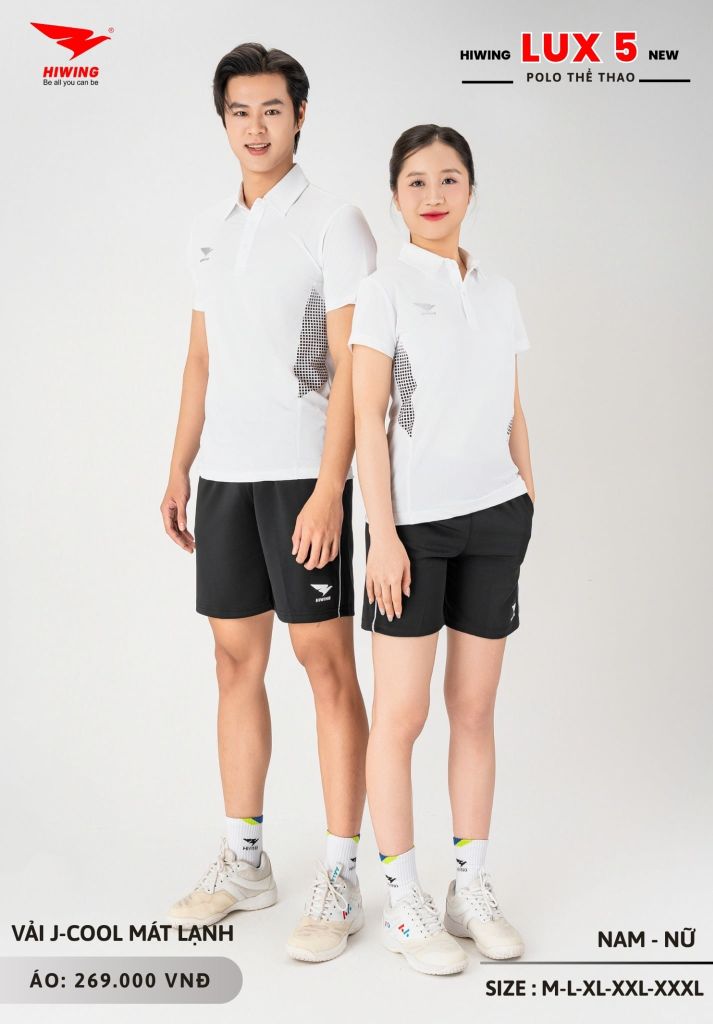 Áo Cầu Lông Pickleball Bóng Chuyền Hiwing Lux 5 Nam Nữ Màu Xanh Da