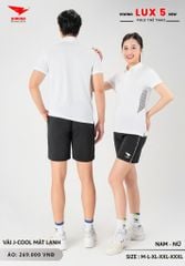 Áo Cầu Lông Pickleball Bóng Chuyền Hiwing Lux 5 Nam Nữ Màu Trắng