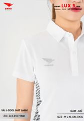 Áo Cầu Lông Pickleball Bóng Chuyền Hiwing Lux 5 Nam Nữ Màu Trắng