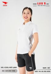 Áo Cầu Lông Pickleball Bóng Chuyền Hiwing Lux 5 Nam Nữ Màu Trắng