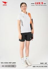 Áo Cầu Lông Pickleball Bóng Chuyền Hiwing Lux 5 Nam Nữ Màu Trắng