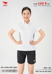 Áo Cầu Lông Pickleball Bóng Chuyền Hiwing Lux 5 Nam Nữ Màu Trắng