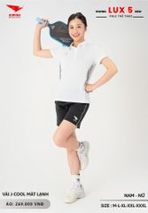 Áo Cầu Lông Pickleball Bóng Chuyền Hiwing Lux 5 Nam Nữ Màu Trắng