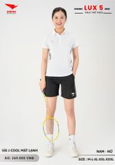 Áo Cầu Lông Pickleball Bóng Chuyền Hiwing Lux 5 Nam Nữ Màu Trắng