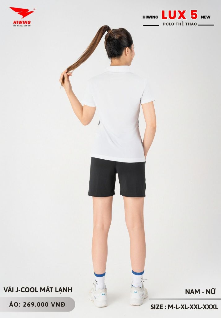 Áo Cầu Lông Pickleball Bóng Chuyền Hiwing Lux 5 Nam Nữ Màu Trắng