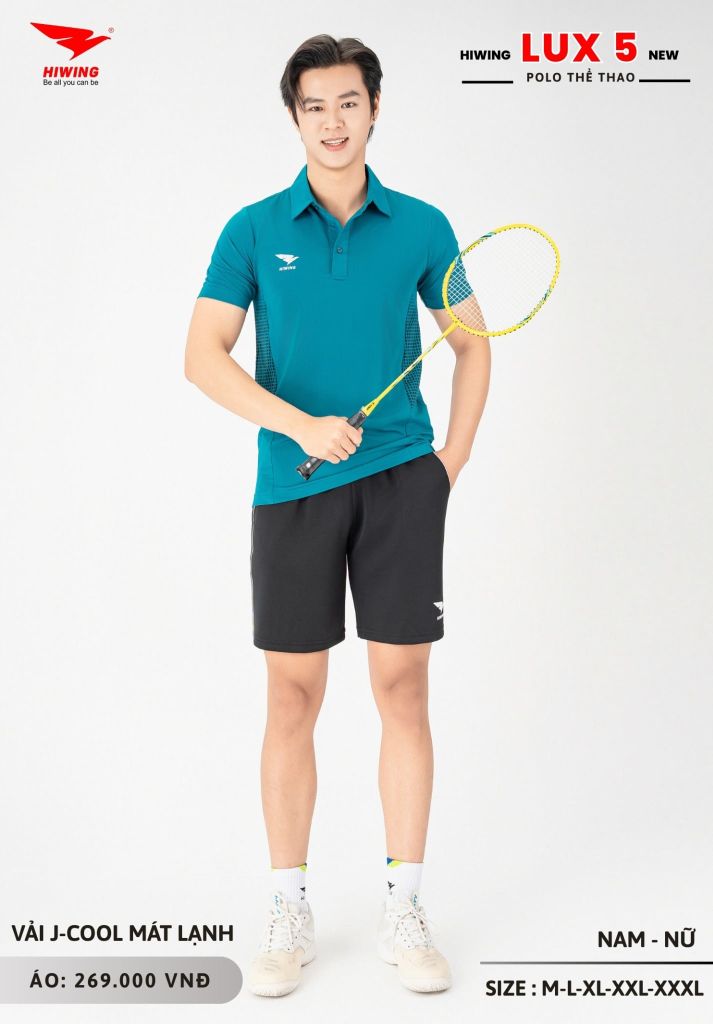 Áo Cầu Lông Pickleball Bóng Chuyền Hiwing Lux 5 Nam Nữ Màu Xanh Lý