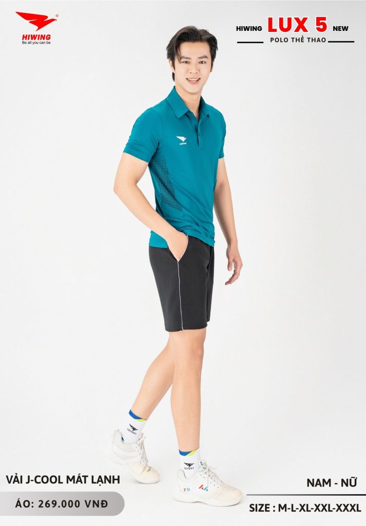 Áo Cầu Lông Pickleball Bóng Chuyền Hiwing Lux 5 Nam Nữ Màu Xanh Lý