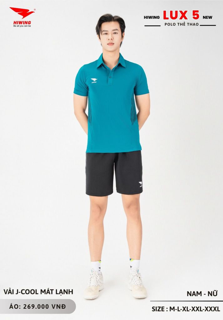 Áo Cầu Lông Pickleball Bóng Chuyền Hiwing Lux 5 Nam Nữ Màu Xanh Lý