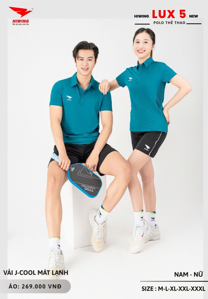 Áo Cầu Lông Pickleball Bóng Chuyền Hiwing Lux 5 Nam Nữ Màu Xanh Lý