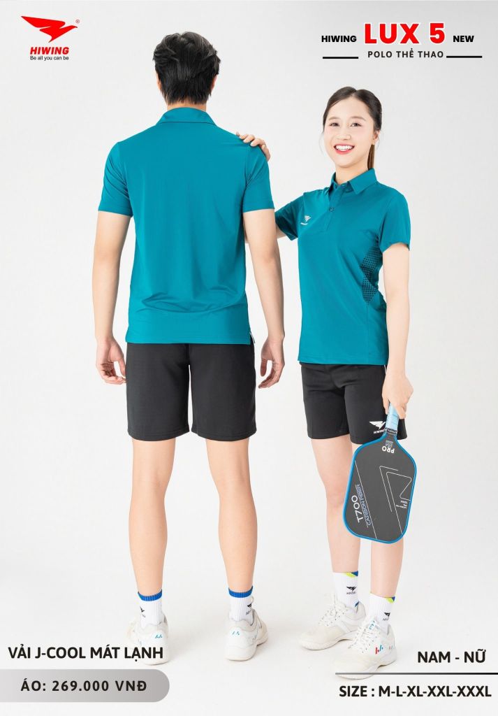 Áo Cầu Lông Pickleball Bóng Chuyền Hiwing Lux 5 Nam Nữ Màu Xanh Lý