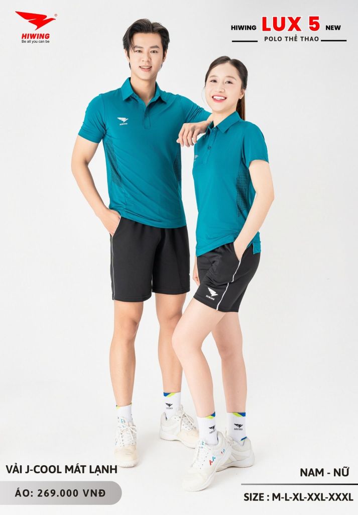 Áo Cầu Lông Pickleball Bóng Chuyền Hiwing Lux 5 Nam Nữ Màu Xanh Lý