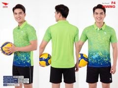 Áo Cầu Lông Pickleball Bóng Chuyền Hiwing P4 Nam Nữ Màu Xanh Lá