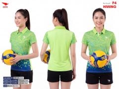 Áo Cầu Lông Pickleball Bóng Chuyền Hiwing P4 Nam Nữ Màu Xanh Lá