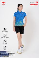 Áo Cầu Lông Pickleball Bóng Chuyền Hiwing P4 Nam Nữ Màu Xanh Da