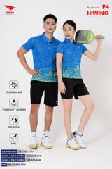 Áo Cầu Lông Pickleball Bóng Chuyền Hiwing P4 Nam Nữ Màu Xanh Da