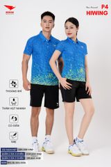 Áo Cầu Lông Pickleball Bóng Chuyền Hiwing P4 Nam Nữ Màu Xanh Da