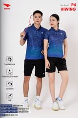 Áo Cầu Lông Pickleball Bóng Chuyền Hiwing P4 Nam Nữ Màu Xanh Than