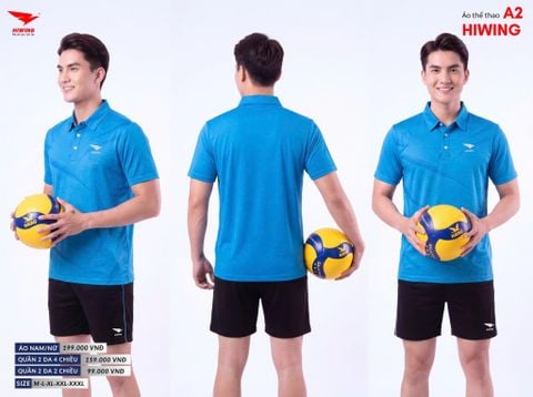 Áo Cầu Lông , Pickleball Hiwing A2 - Màu Xanh Da