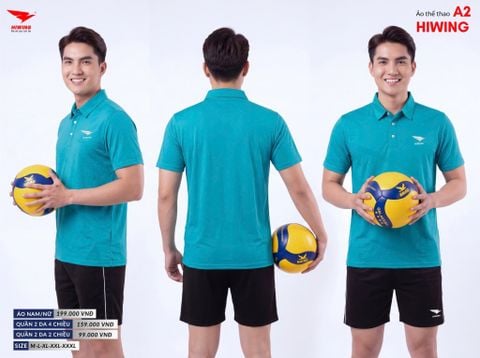 Áo Cầu Lông , Pickleball Hiwing A2 - Màu Xanh Lý