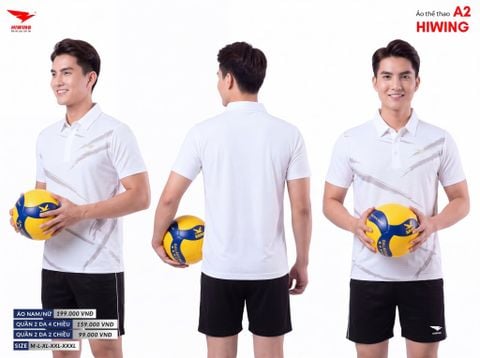 Áo Cầu Lông , Pickleball Hiwing A2 - Màu Trắng