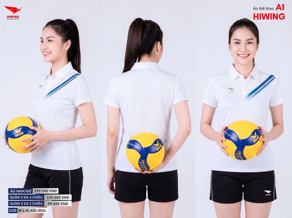 Áo Cầu Lông Pickleball Hiwing Cooling Fabric A1 Màu Trắng New 2025