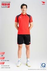 Áo Cầu Lông Pickleball HIWING FRESH AIR LUX6 Nam Nữ Màu Xanh Đỏ