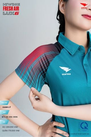 Áo Cầu Lông Pickleball HIWING FRESH AIR LUX6 Nam Nữ Màu Xanh Lý