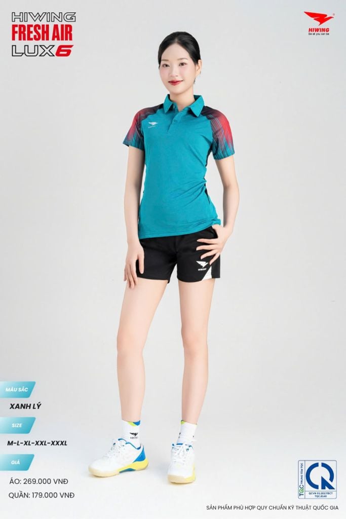Áo Cầu Lông Pickleball HIWING FRESH AIR LUX6 Nam Nữ Màu Xanh Lý