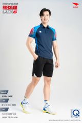 Áo Cầu Lông Pickleball HIWING FRESH AIR LUX6 Nam Nữ Màu Xanh Than