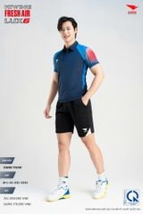 Áo Cầu Lông Pickleball HIWING FRESH AIR LUX6 Nam Nữ Màu Xanh Than