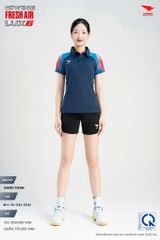 Áo Cầu Lông Pickleball HIWING FRESH AIR LUX6 Nam Nữ Màu Xanh Than